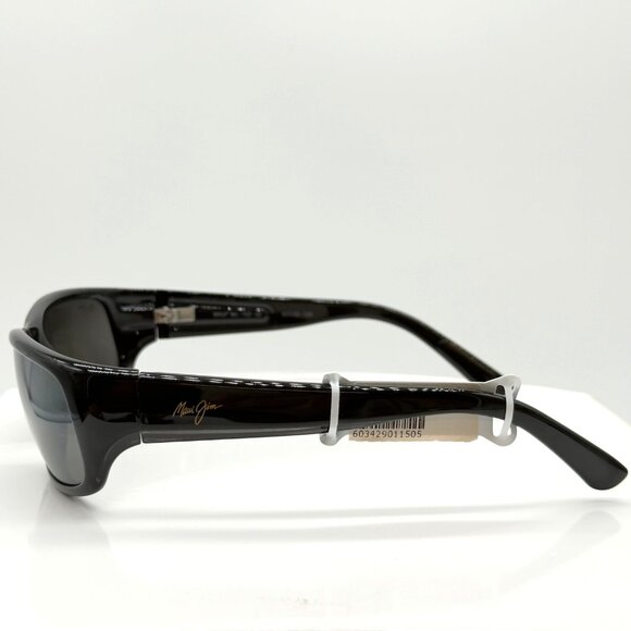 Maui Jim Stingray Sunglasses Unisex MJ 103-02 Gloss Black Grey Lenses 55mm - Picture 5 of 9